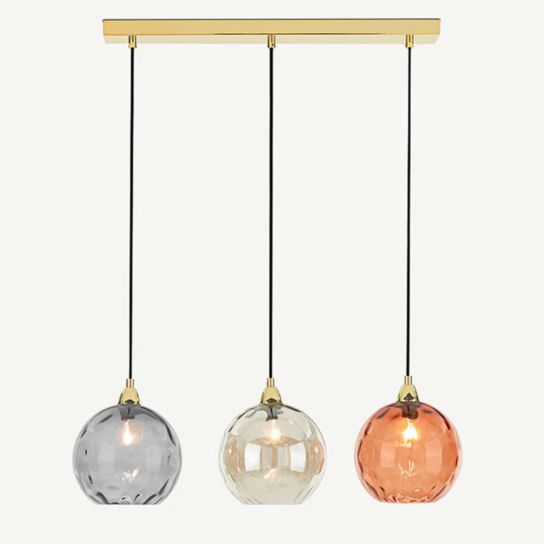CascadeLumière | Élégante Suspension en Verre avec 3 Lampes LED 9