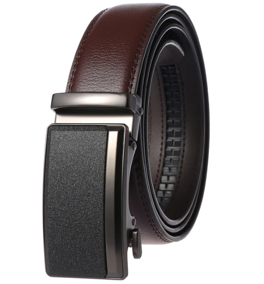 Ceinture Homme Cuir Marron avec Boucle Automatique | Élégante et Confortable pour Toutes Occasions 0