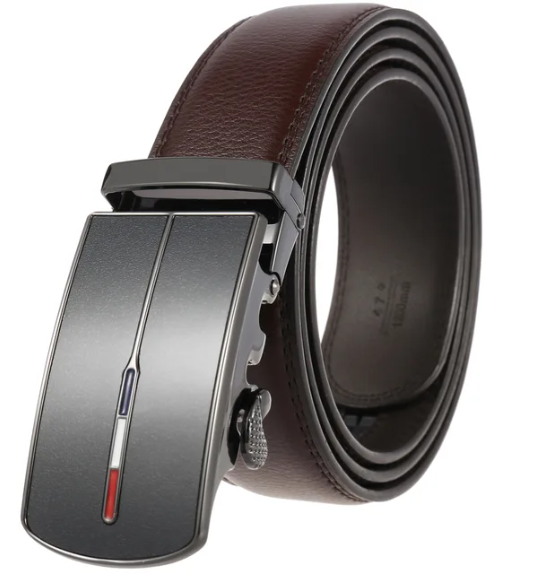Ceinture Homme Cuir Marron avec Boucle Automatique | Élégante et Confortable pour Toutes Occasions 4