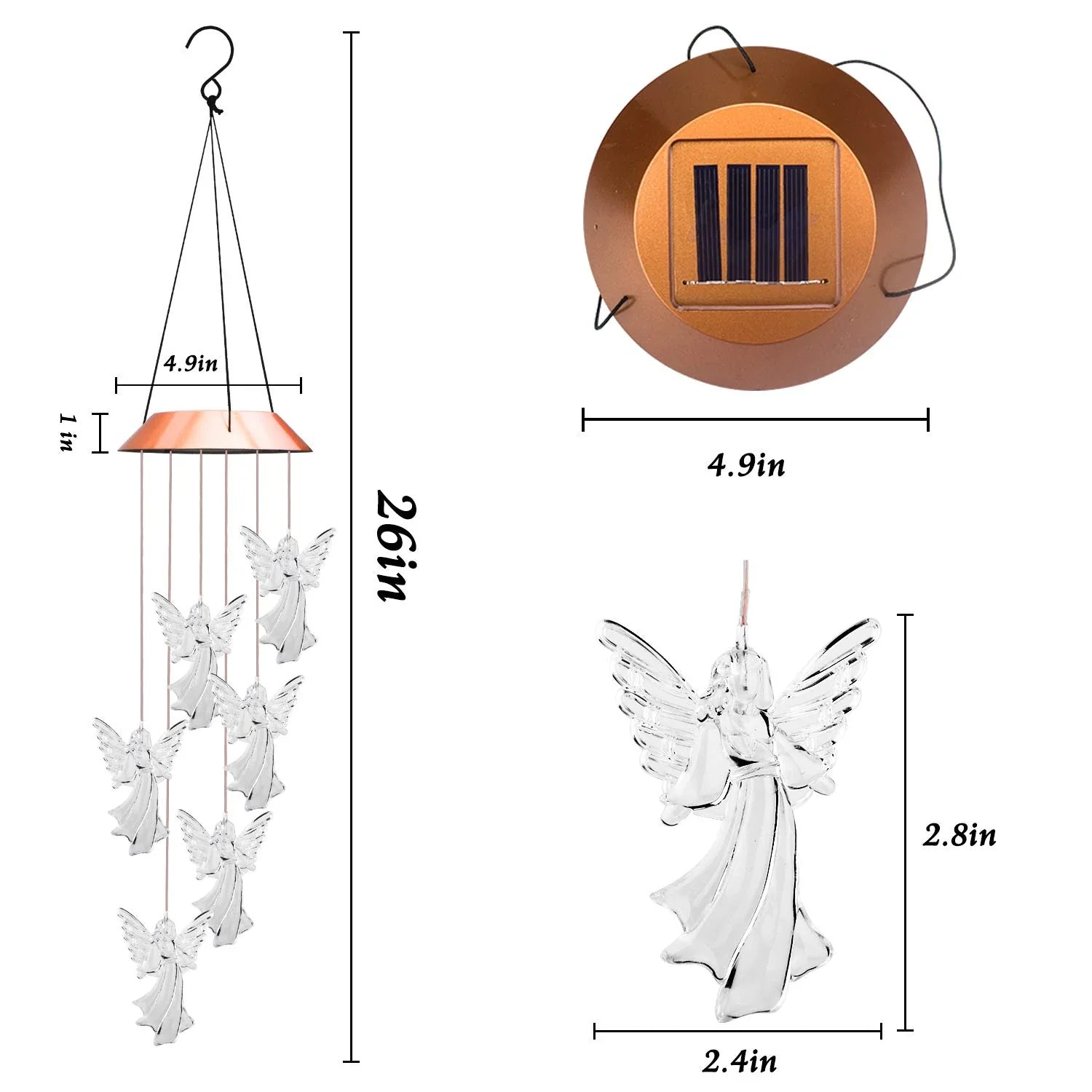 CelestialWind | Élégant Carillon Éolien Solaire à Changement de Couleur 6