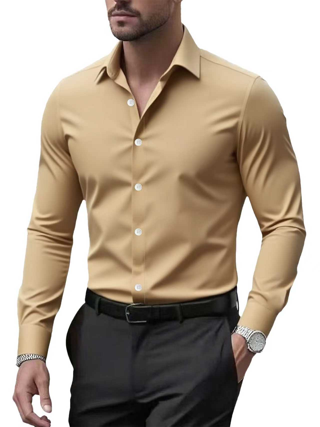 Chemise Homme À Manches Longues - Élégante Avec Col Ouvert Pour Usage Quotidien 4
