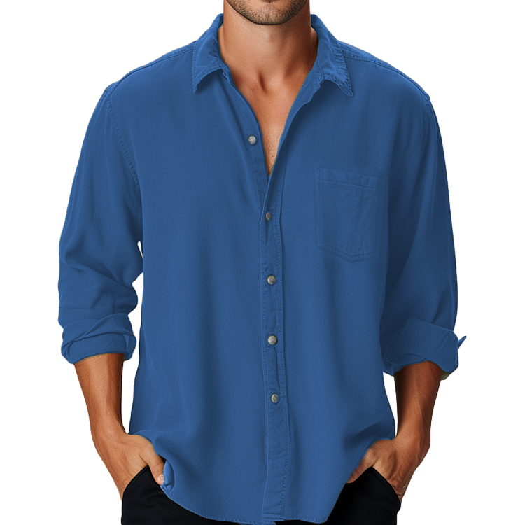 Chemise Homme à Manches Longues - Élégance Classique pour un Style Décontracté Quotidien 0