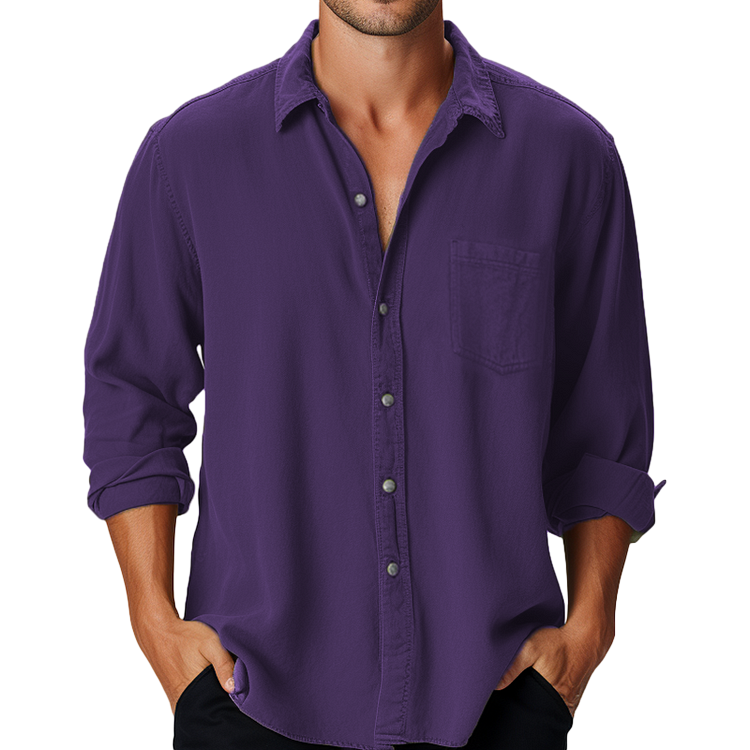 Chemise Homme à Manches Longues - Élégance Classique pour un Style Décontracté Quotidien 2