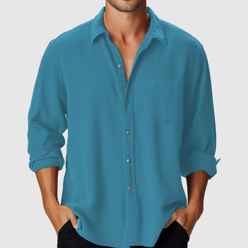 Chemise Homme à Manches Longues - Élégance Classique pour un Style Décontracté Quotidien 7