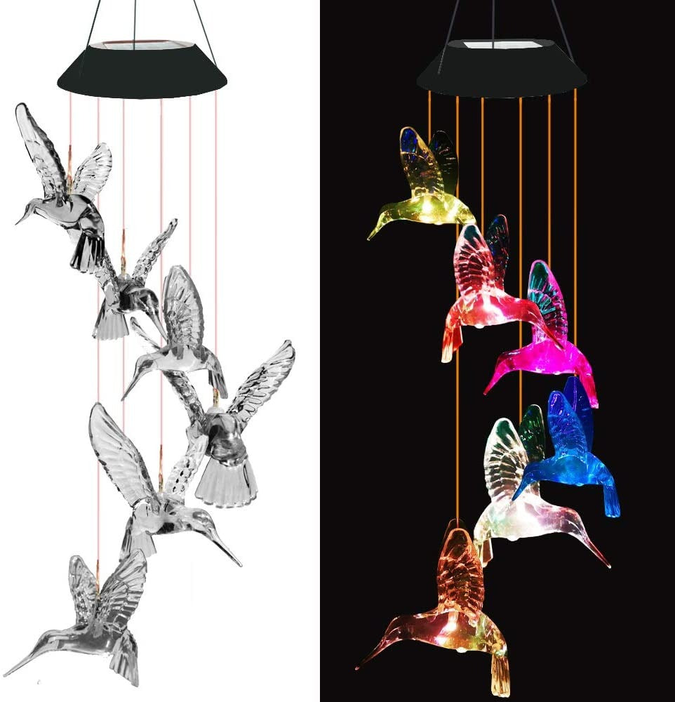 EnchantedGlow - Éclairage solaire LED de jardin colibri