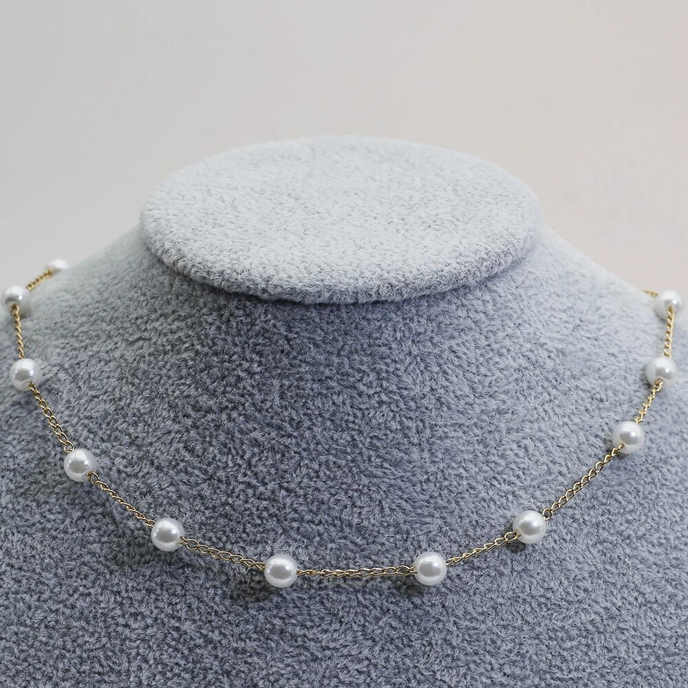 Marilena - Collier de perles doré luxueux et élégant