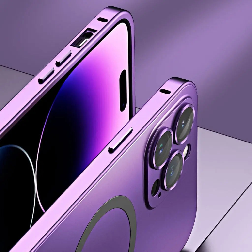 Coque iPhone Magnétique Métallique avec Protection Robuste | Design Élégant pour Sécurité et Style 8