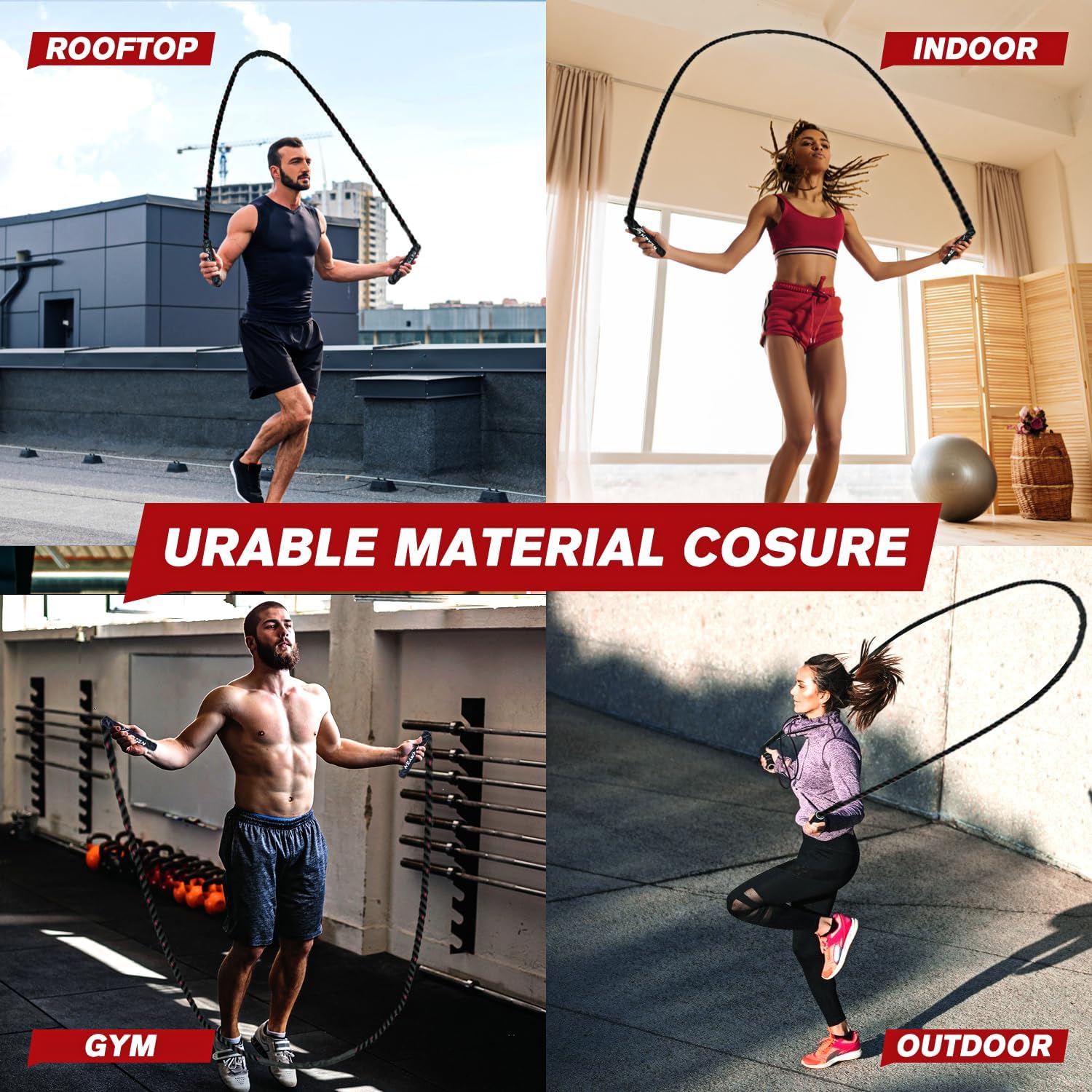 Corde à Sauter Lestée | Corde à Sauter Réglable avec Poids | Améliorez Force et Endurance pour Entraînement Intensif 2