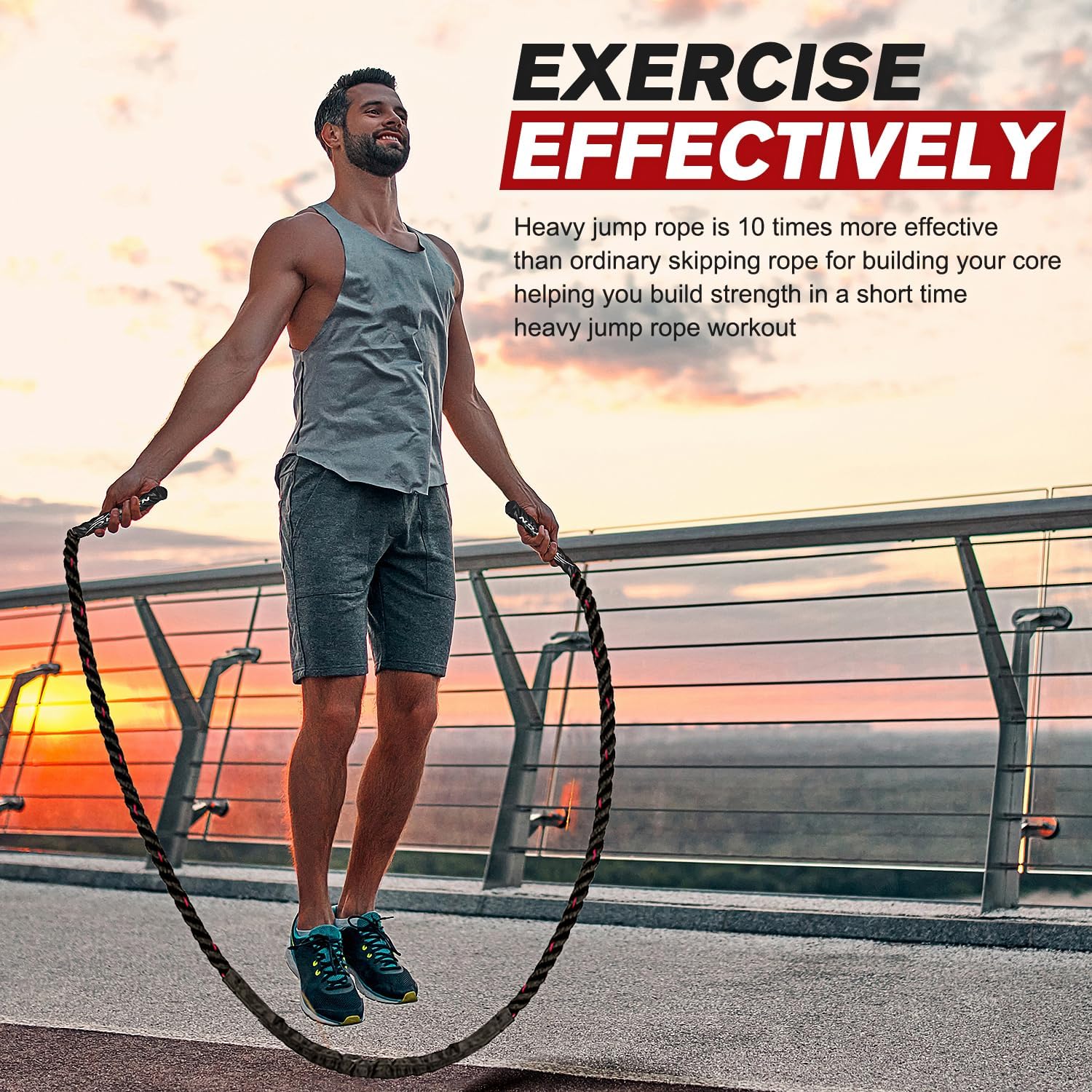 Corde à Sauter Lestée | Corde à Sauter Réglable avec Poids | Améliorez Force et Endurance pour Entraînement Intensif 4