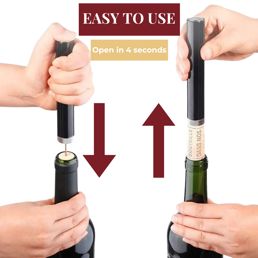 CorkMaster | Ouvre-bouteille à pression d'air avec Design Élégant | Outil Pratique pour Ouvrir le Vin Rapidement 2