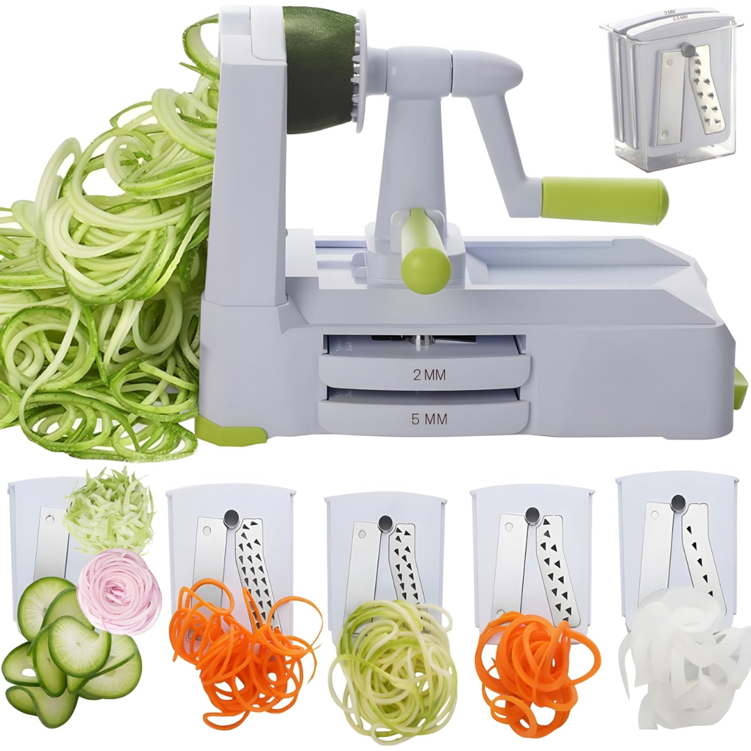 Coupé Légumes | Coupe-Vegetaux 5 Pièces avec Lames Interchangeables | Outil Pratique pour Repas Sains 0
