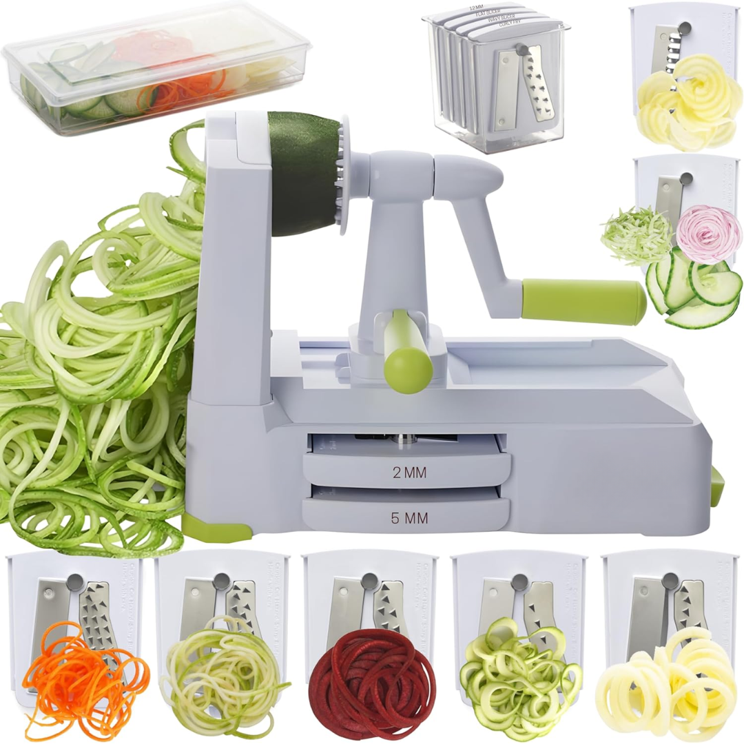 Coupé Légumes | Coupe-Vegetaux 5 Pièces avec Lames Interchangeables | Outil Pratique pour Repas Sains 8