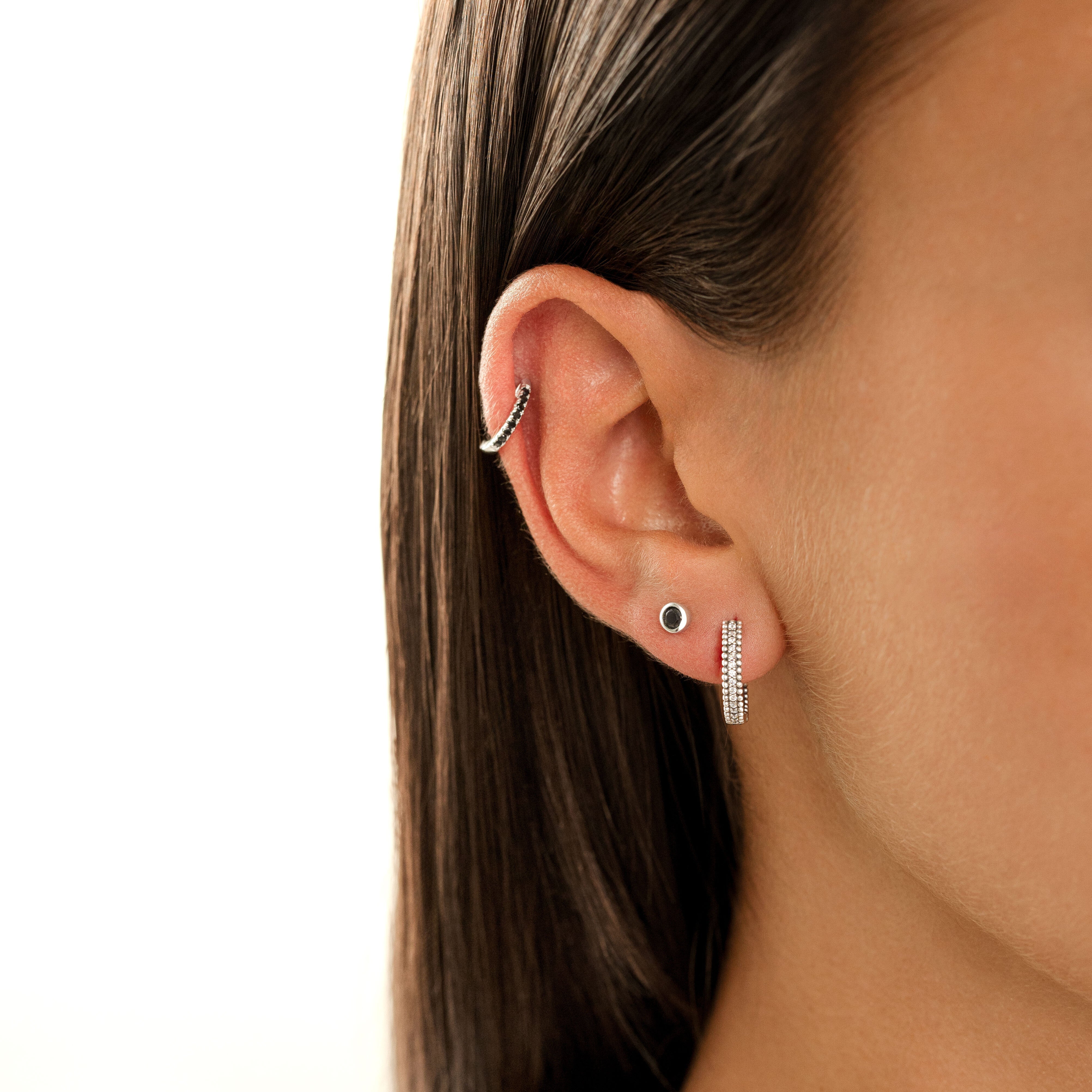 Amira - Boucles cercle en zircone, argent 925 compact et chic