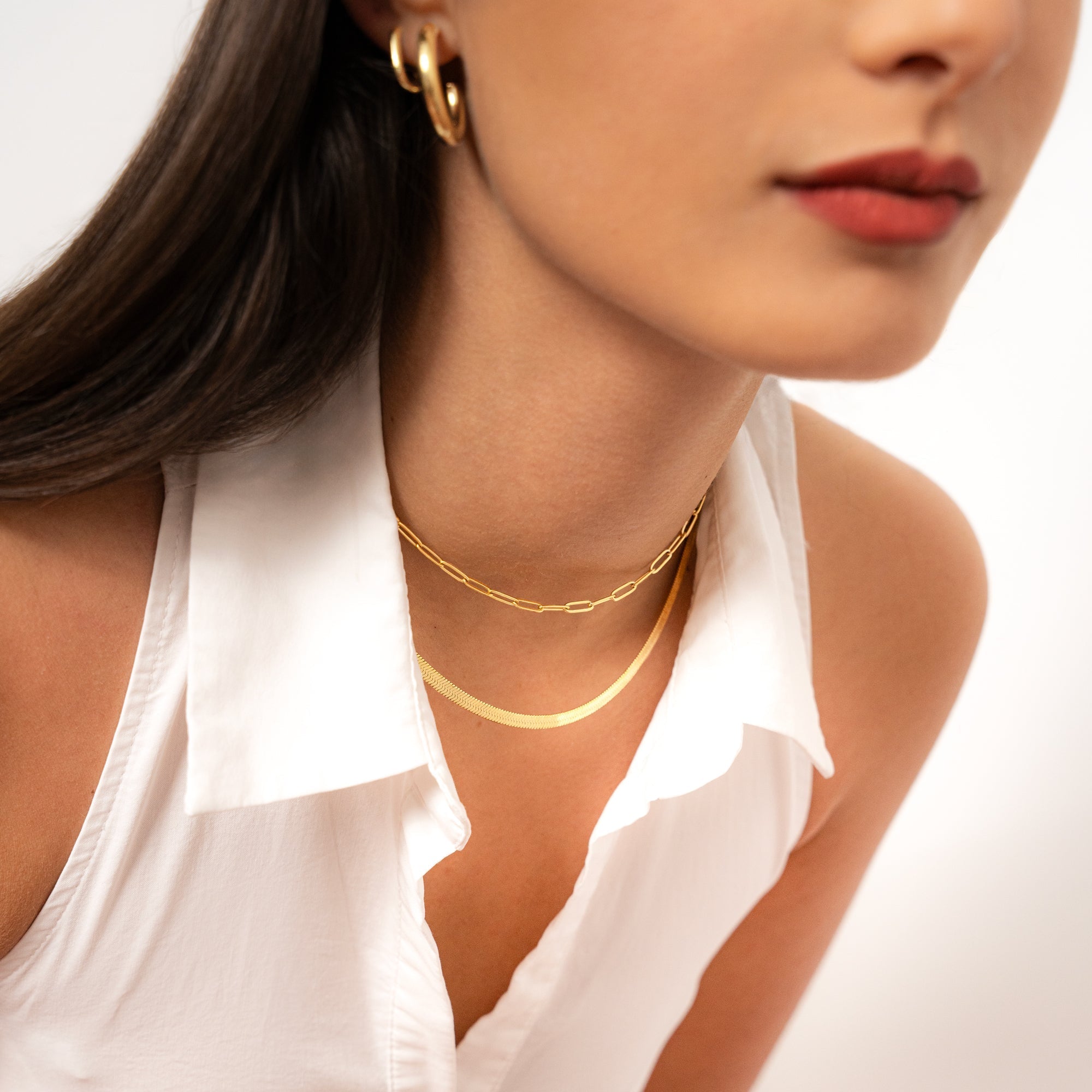 Helena - Collier plat en argent 925 réglable et élégant
