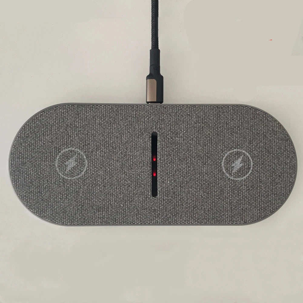 DazzleCharge | Station de Recharge Sans Fil Double 40W avec Design Élégant | Charge Rapide pour iPhone et Samsung 1