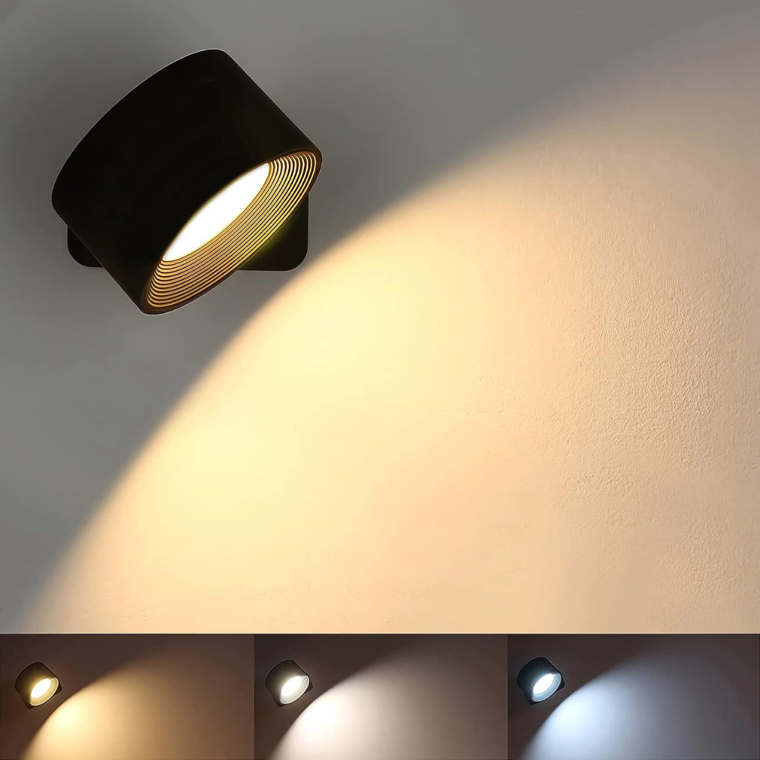 Éclairea – Applique Murale Sans Fil à LED Rechargeable à 360°