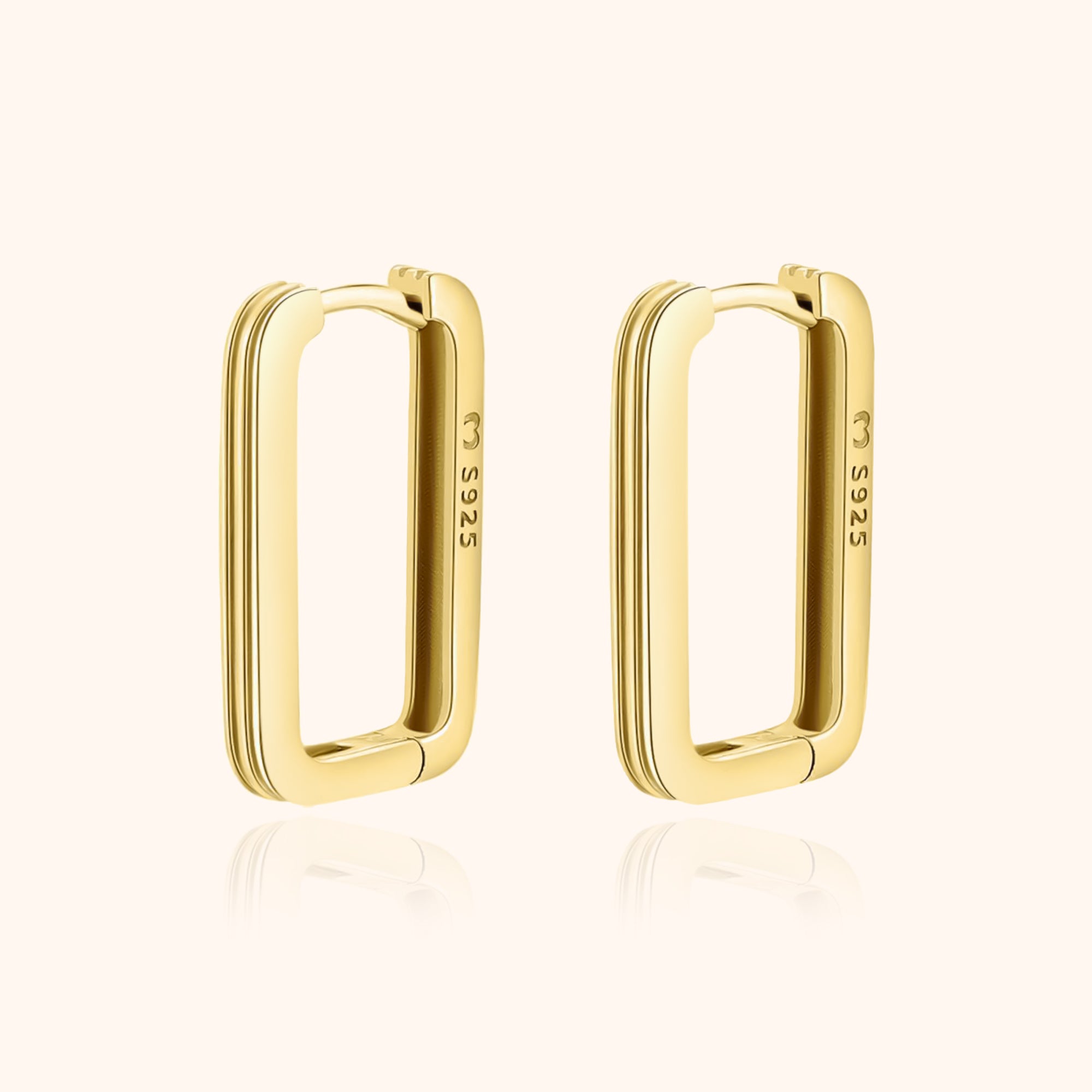 Isabelle - Boucles d'oreilles rectangulaires en argent modernes