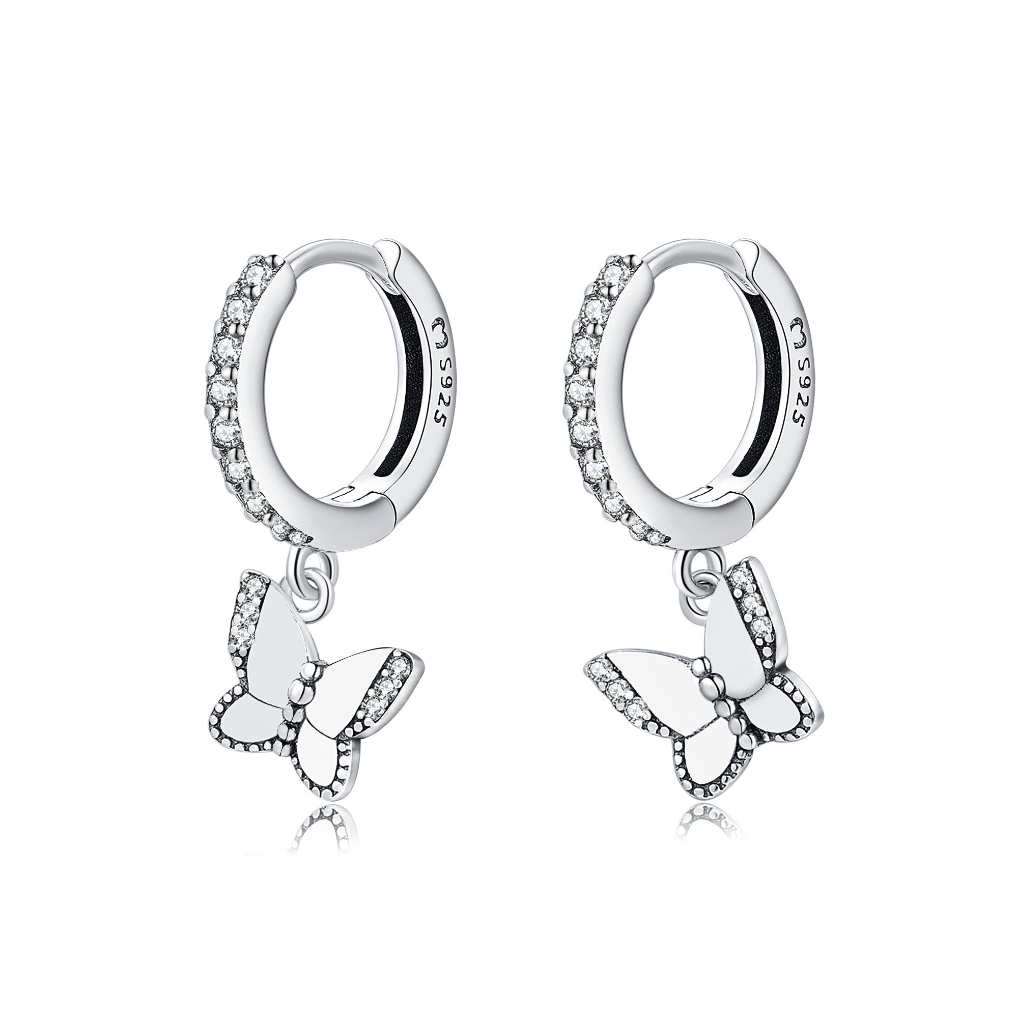 Lyrielle - Boucles d'oreilles papillon à la zircone éclatante
