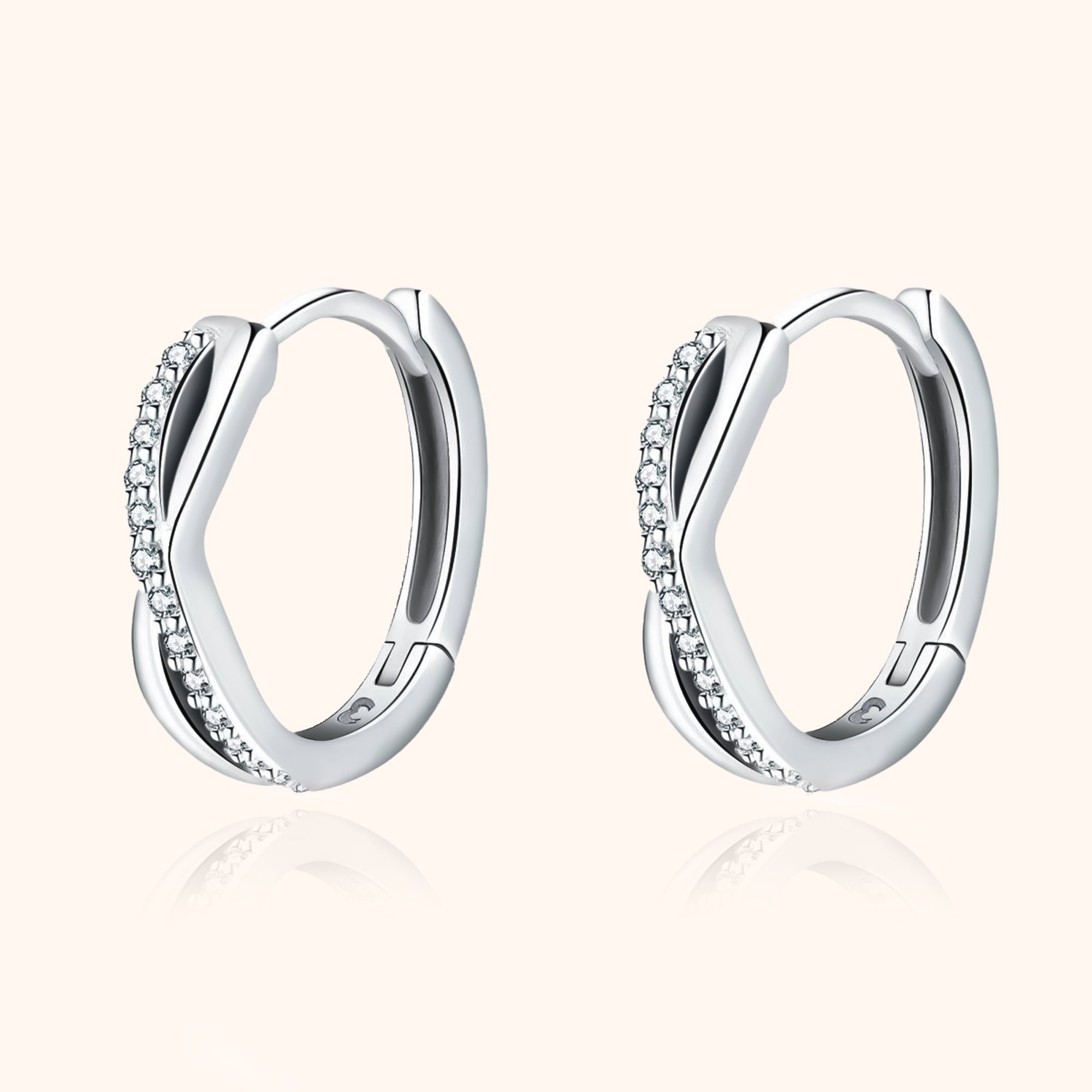 Sophia - Boucles croix en zircone, argent 925 élégant