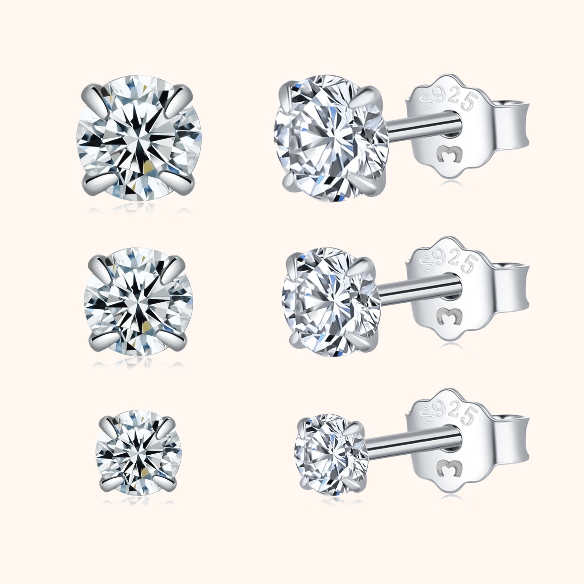 Lynette - Boucles d'oreilles rondes minimalistes en argent à la zircone