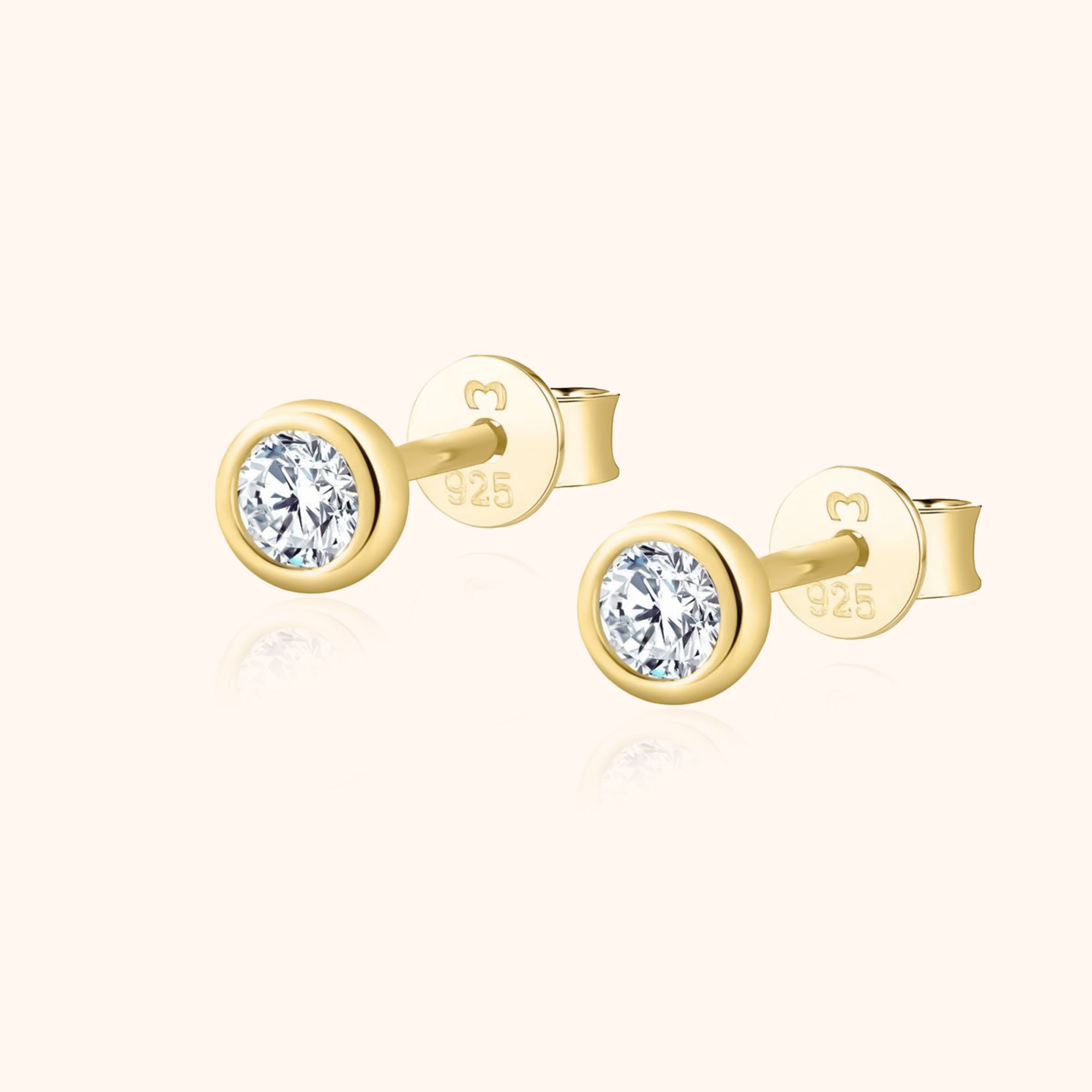 Amira - Boucles cercle en zircone, argent 925 compact et chic