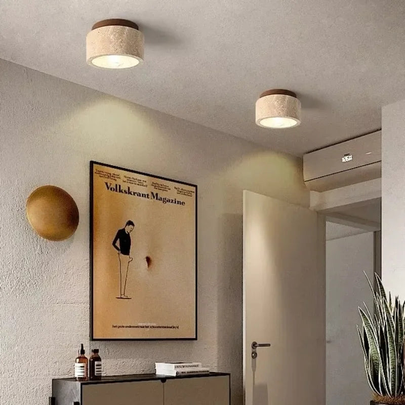 ÉclatPierre | Lampe Encastrable LED en Travertin avec Finition Élégante | Éclairage Doux pour Ambiance Chaleureuse 1