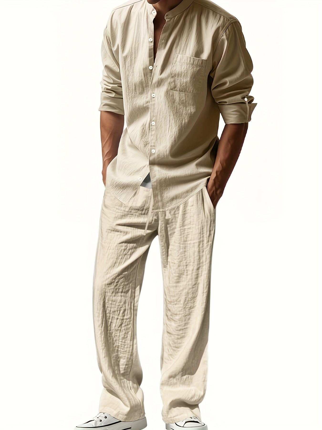 Ensemble D'Été Décontracté Pour Hommes - Tenue Confortable Pour Temps Chaud 4