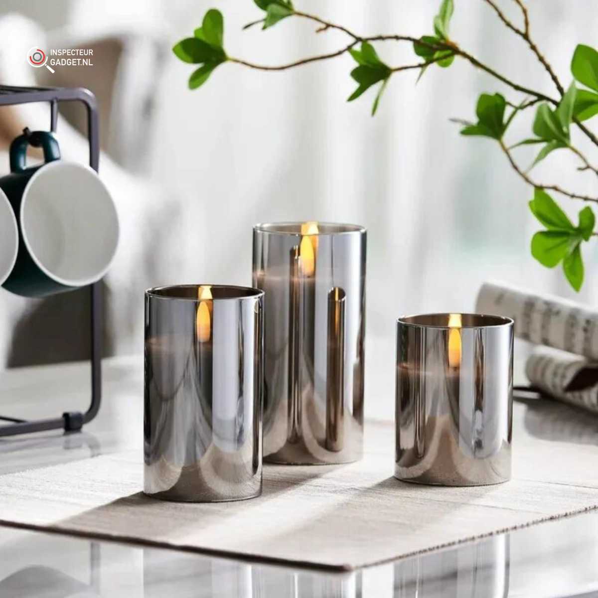 Ensemble de Bougies LED | Bougie LED Flamme Vacillante avec Télécommande | Fausse Bougie Sûre pour Ambiance Apaisante 0