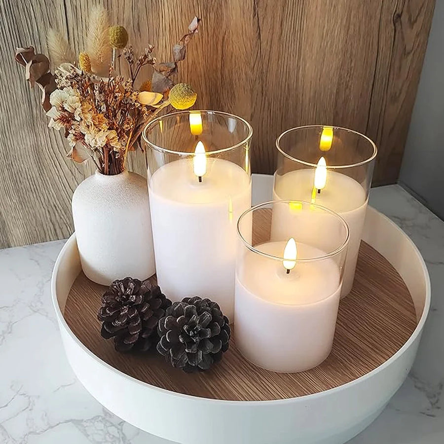 Ensemble de Bougies LED | Bougie LED Flamme Vacillante avec Télécommande | Fausse Bougie Sûre pour Ambiance Apaisante 6