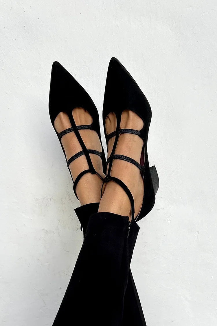 Escarpins Élégants à Brides Croisées - Chaussures Confortables pour Femme au Bureau et en Soirée 0