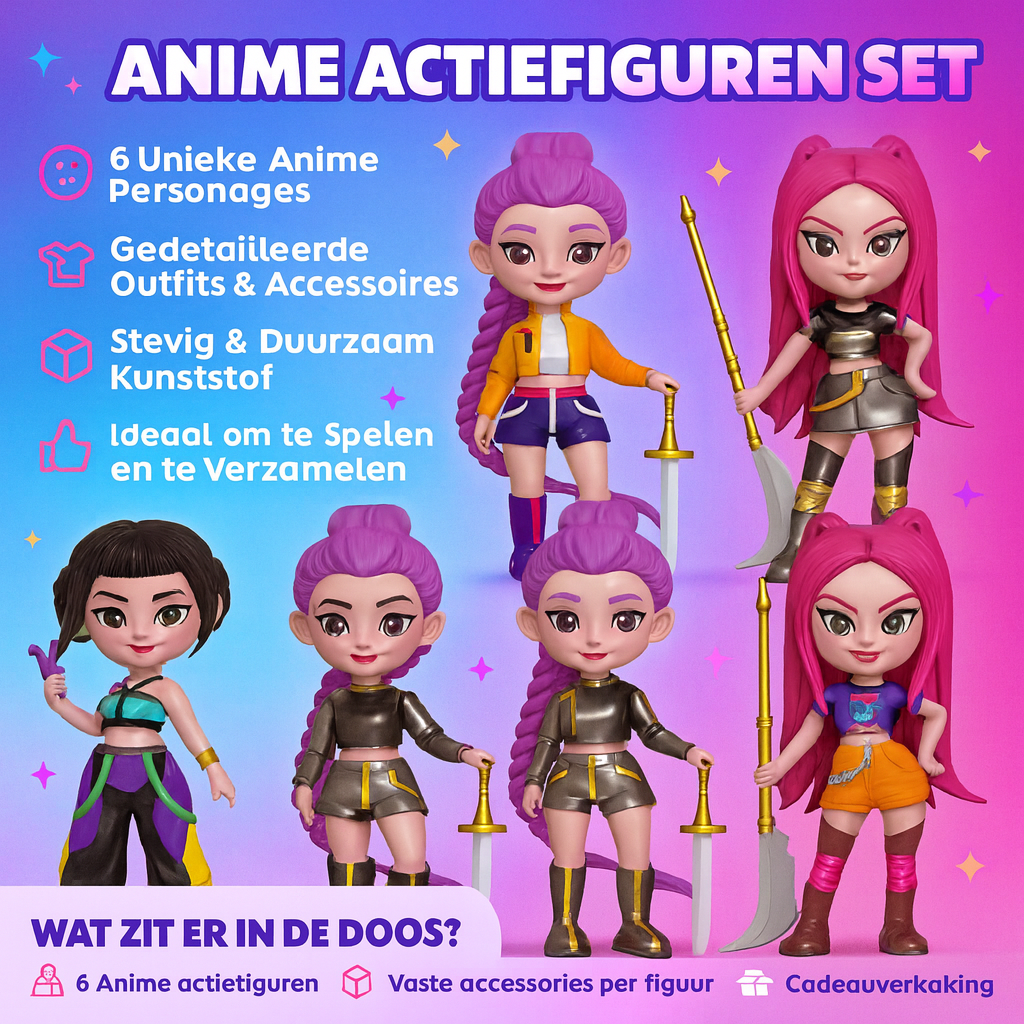Figurines d'Action Anime | Ensemble de 6 Personnages Uniques avec Détails Soignés | Idéal pour Jouer et Collectionner 4