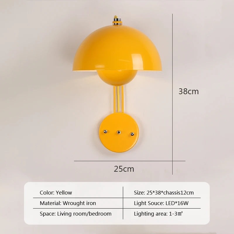 FleurLumière | Élégante Applique Murale Design Champignon LED pour Chambre 4