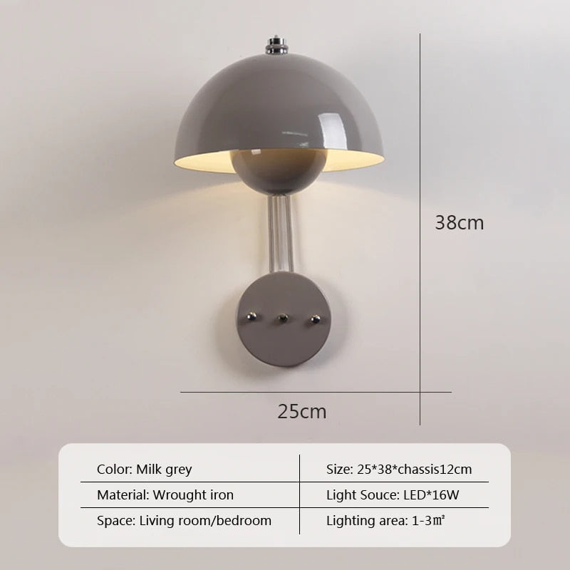 FleurLumière | Élégante Applique Murale Design Champignon LED pour Chambre 5