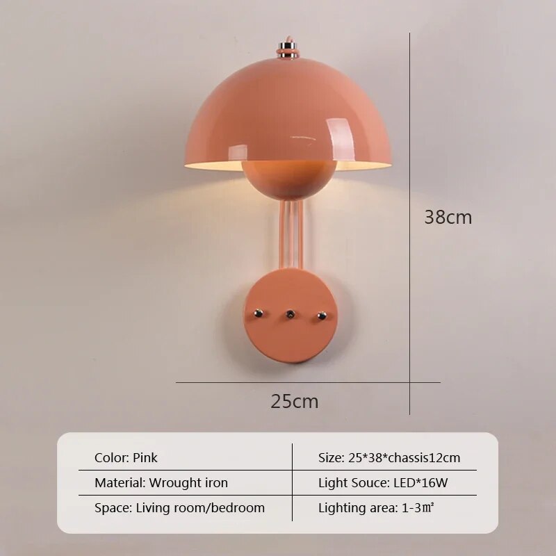 FleurLumière | Élégante Applique Murale Design Champignon LED pour Chambre 9