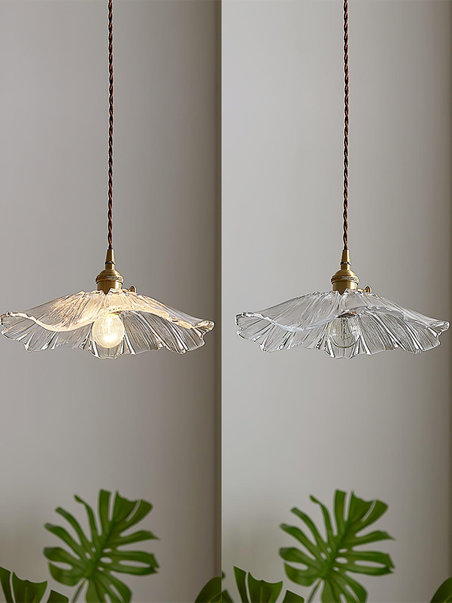 NostalgieLicht - Suspension Rétro en Verre avec Accents Cuivrés