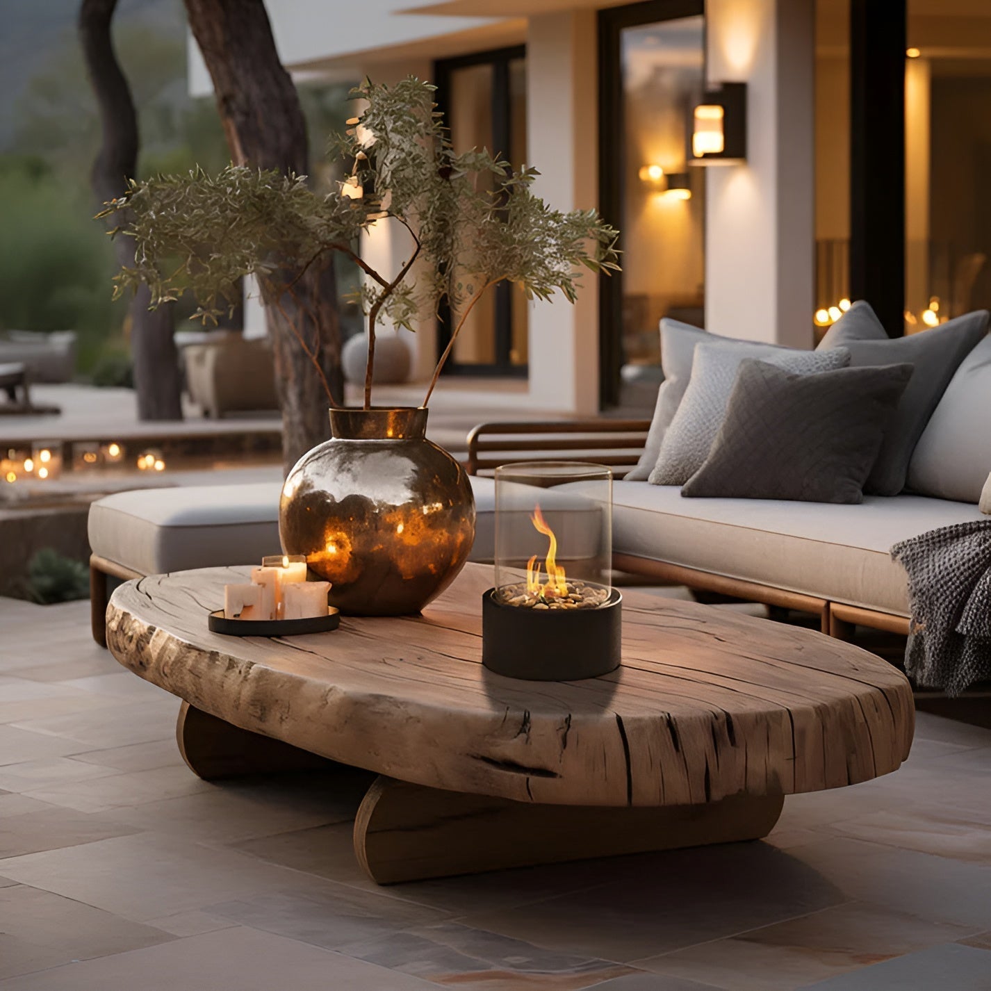 Foyer de Table Éthanol Élégant avec Base en Métal Noir ? Ambiance Chic pour Intérieur et Extérieur 4