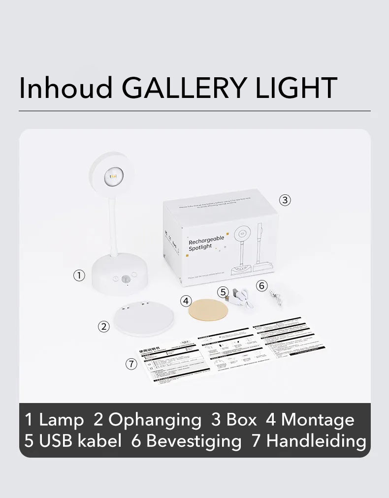 Gallery Light - Applique murale LED sans fil et orientable