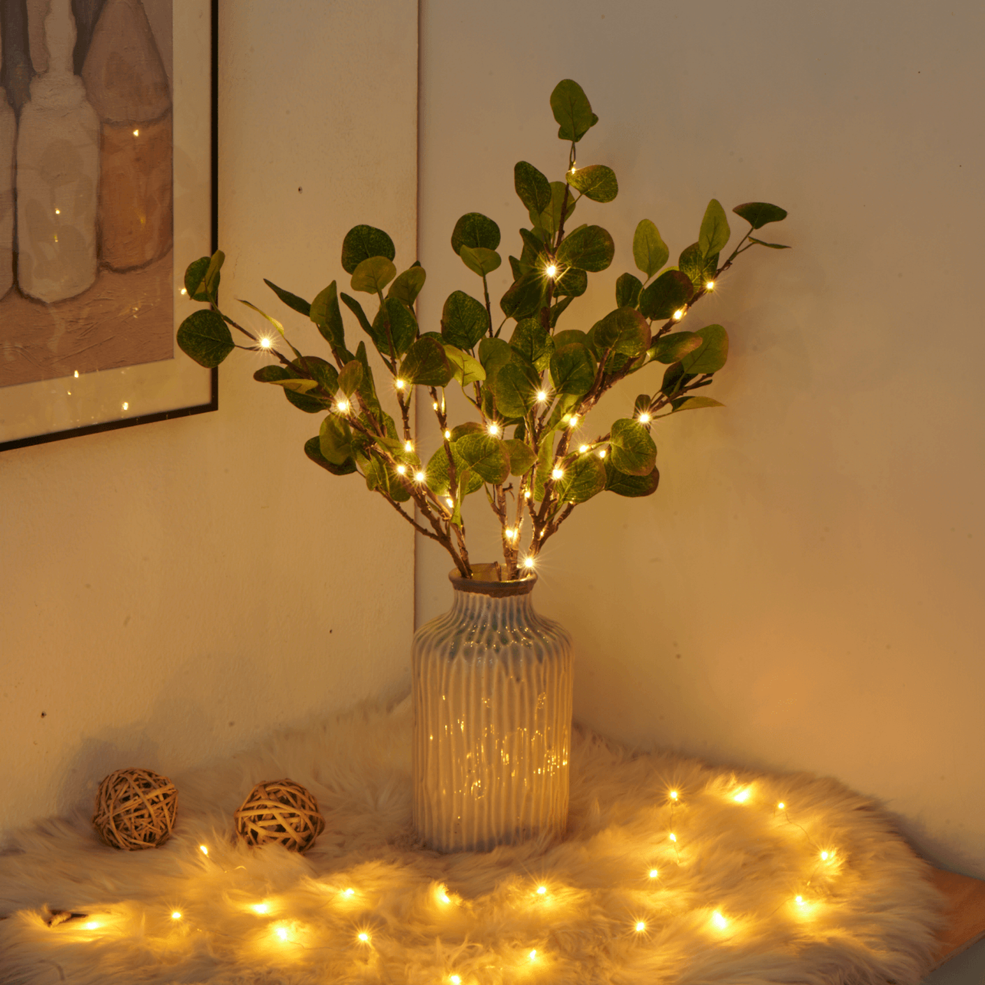 Guirlande Lumineuse LED Branches d'Olivier avec 120 Lumières Chaudes | Ambiance Enchanteresse pour Intérieur 7