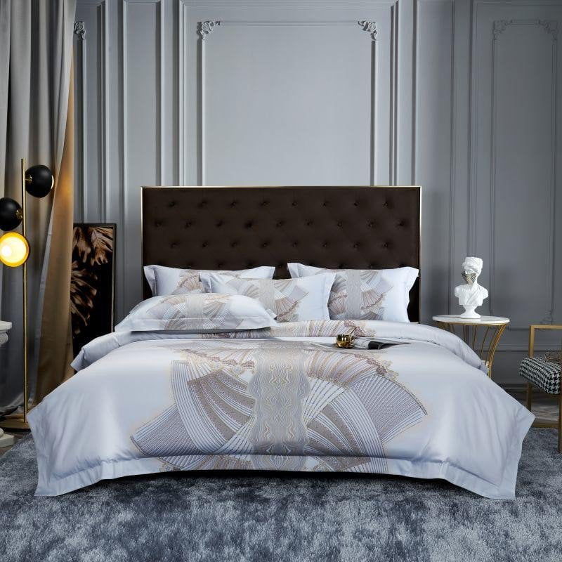 Silver Sails - Housse de Couette de Luxe en Coton Égyptien