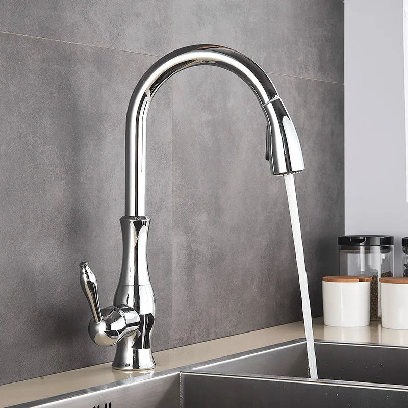 ChicSpout - Robinet de Cuisine Doré avec Douchette Extractible