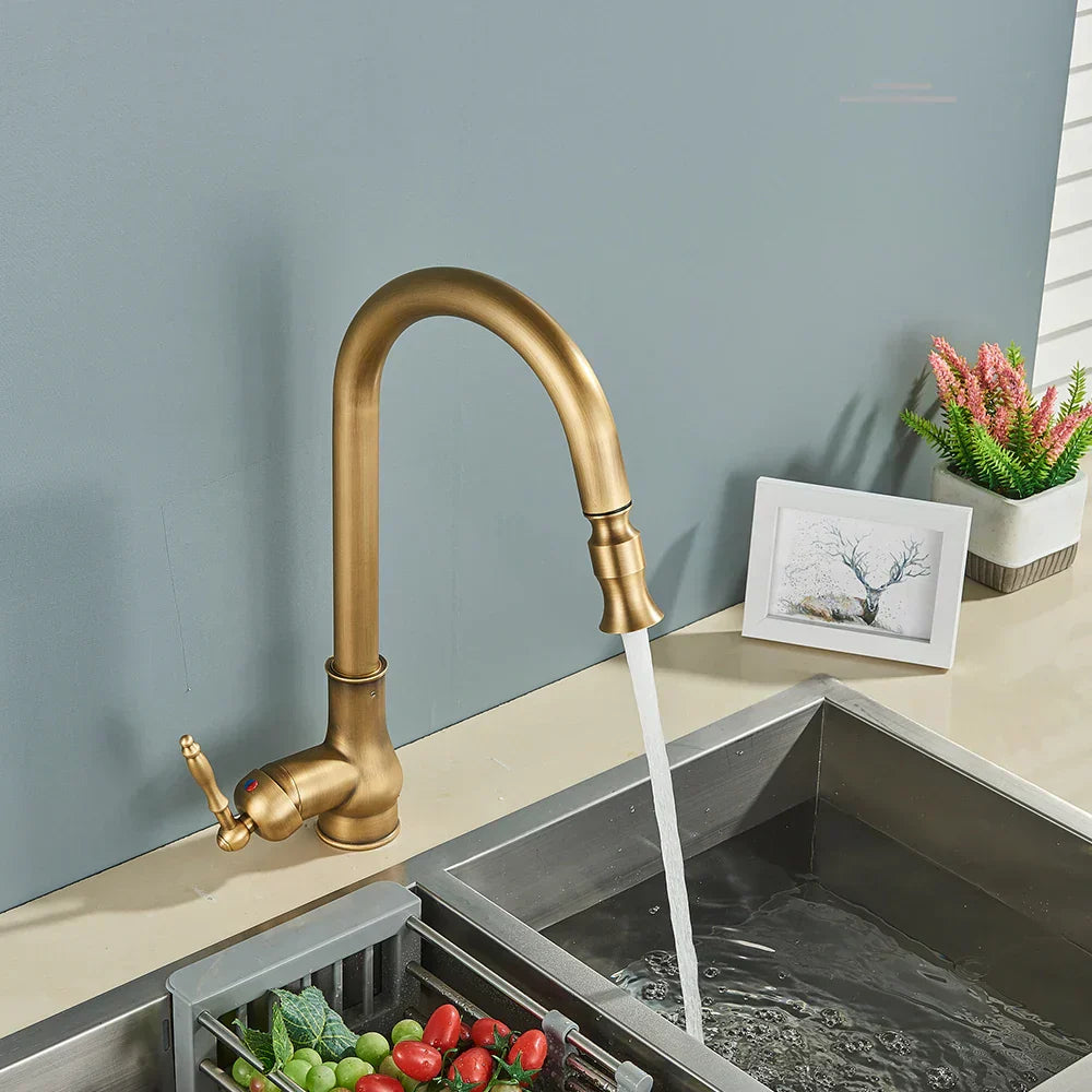 HeritageFlow - Robinet de Cuisine Classique en Laiton Antique