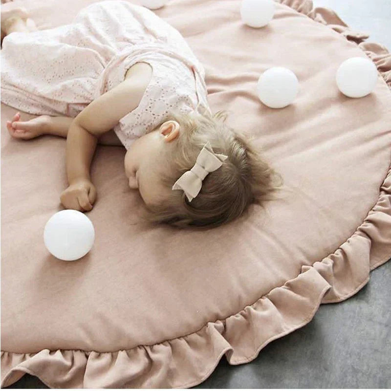 CozyCotton Round Mat – Tapis Jeu Coton Doux Bébé