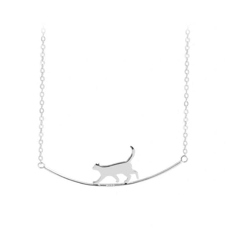 Felina - Collier chat grimpant en argent
