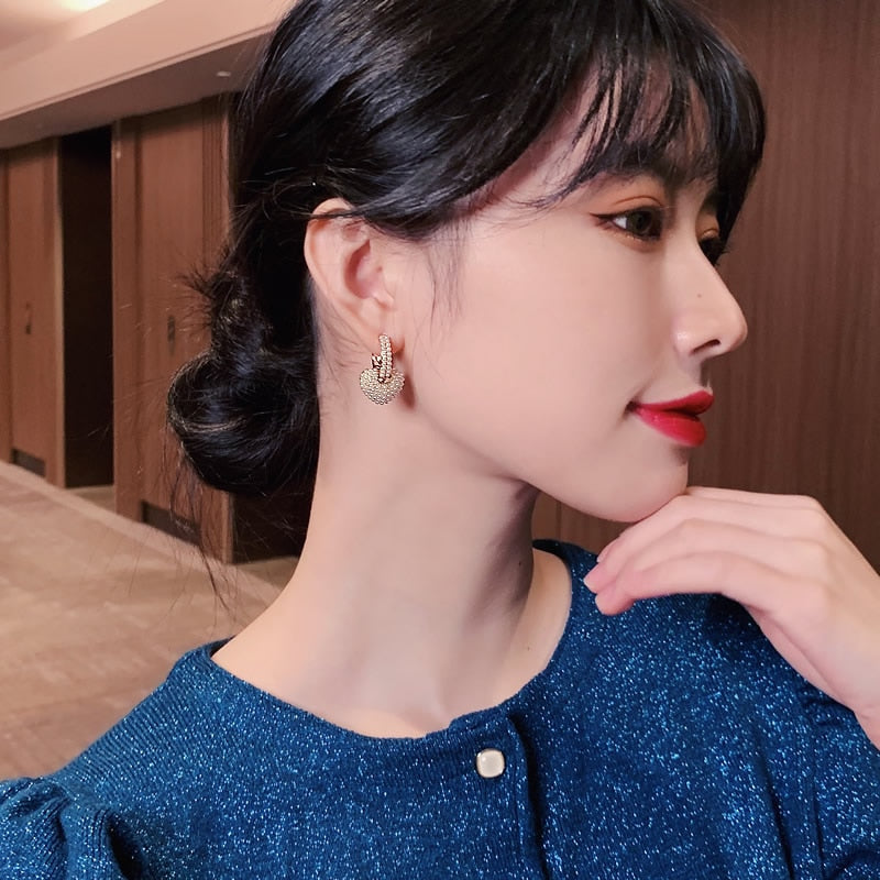 Anne - Boucles d'oreilles dorées perle Amour
