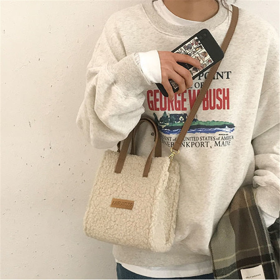 TeddyBag - Sac Bandoulière Doux Effet Peluche