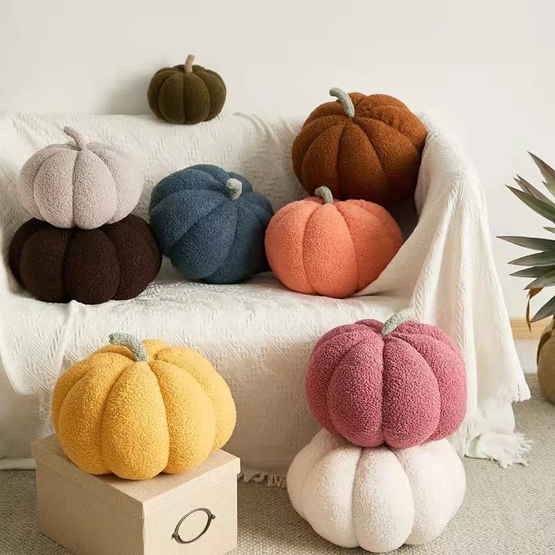 CozyPumpkin - Coussin Citrouille en Peluche pour une Déco d'Automne Chaleureuse