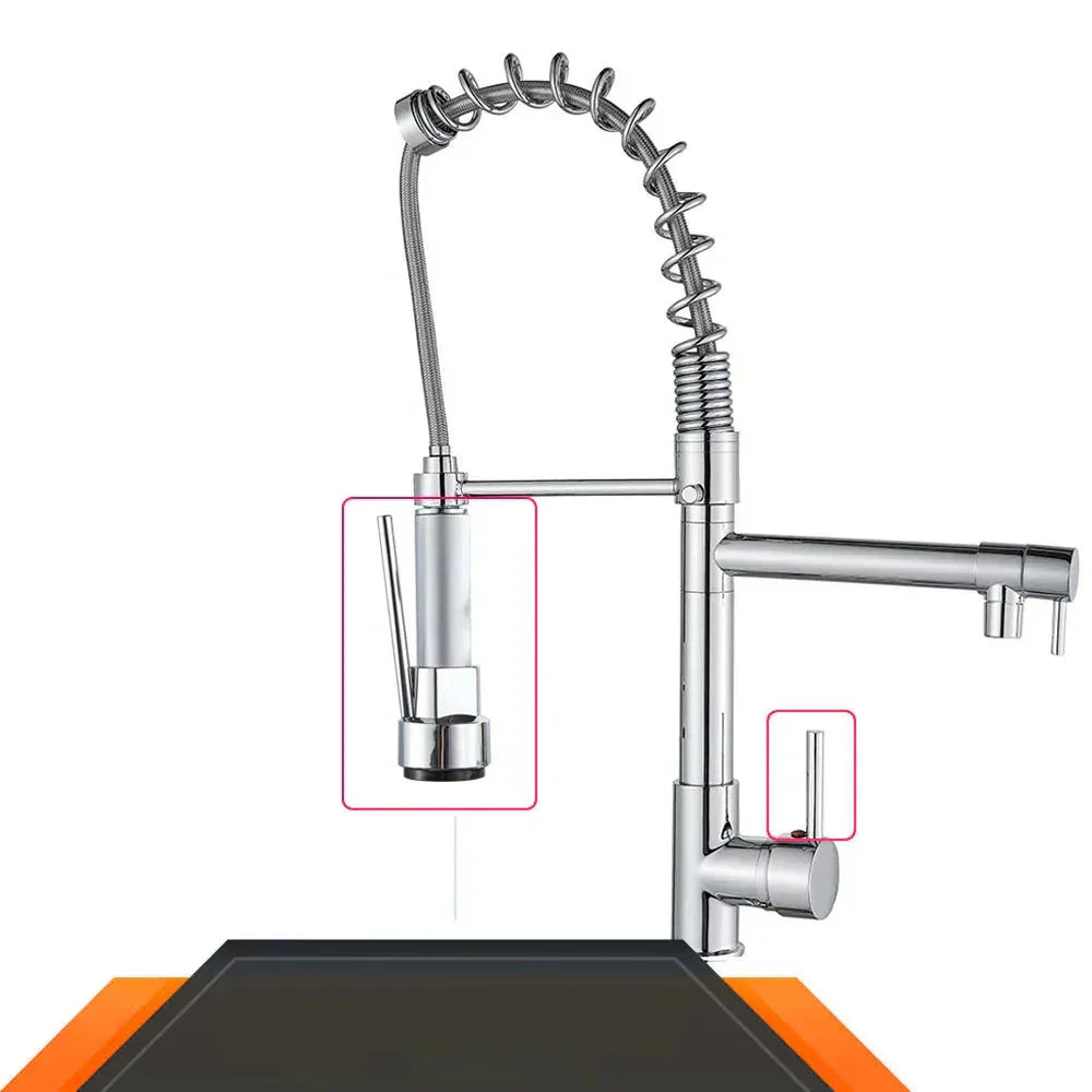 FlexiFlow – Robinet de Cuisine Réglable à Deux Sorties