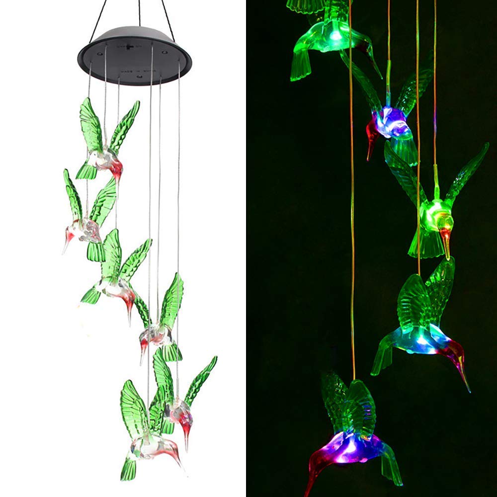 EnchantedGlow - Éclairage solaire LED de jardin colibri