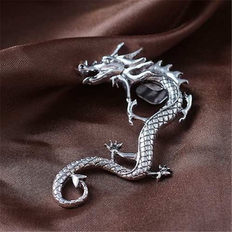 Nysa - Boucles d'oreilles dragon en argent mystiques