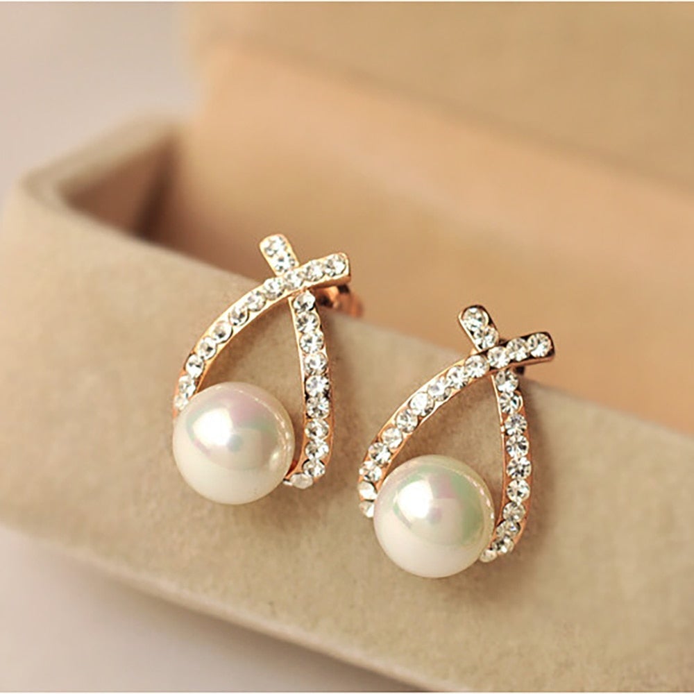 Marie - Boucles d'oreilles perle scintillante